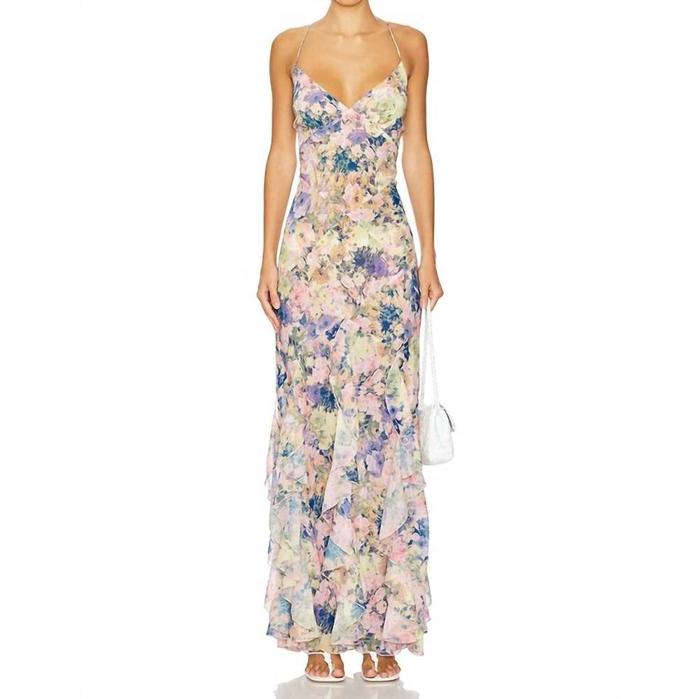 For Love And Lemons Pastel Floral Maxi Dress